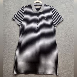 Lacoste Stretch Mini Polo Dress Women's 44 Coastal Nautical Hamptons Cape Cod